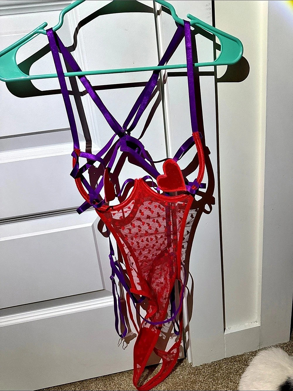 Victoria secret Red & Purple Lace Bra medium